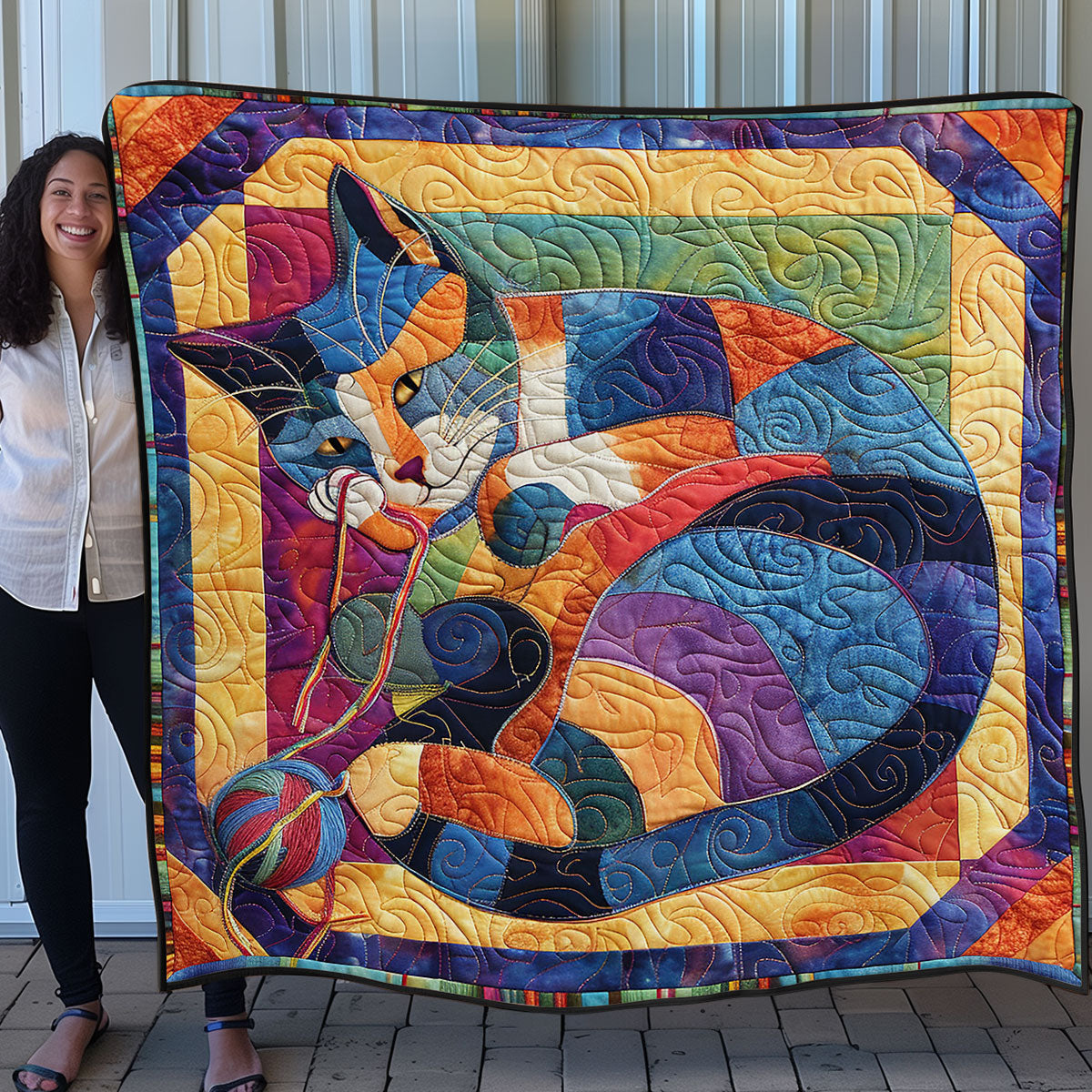 Colorful Cat And Yarn SR1308030CL Quilt