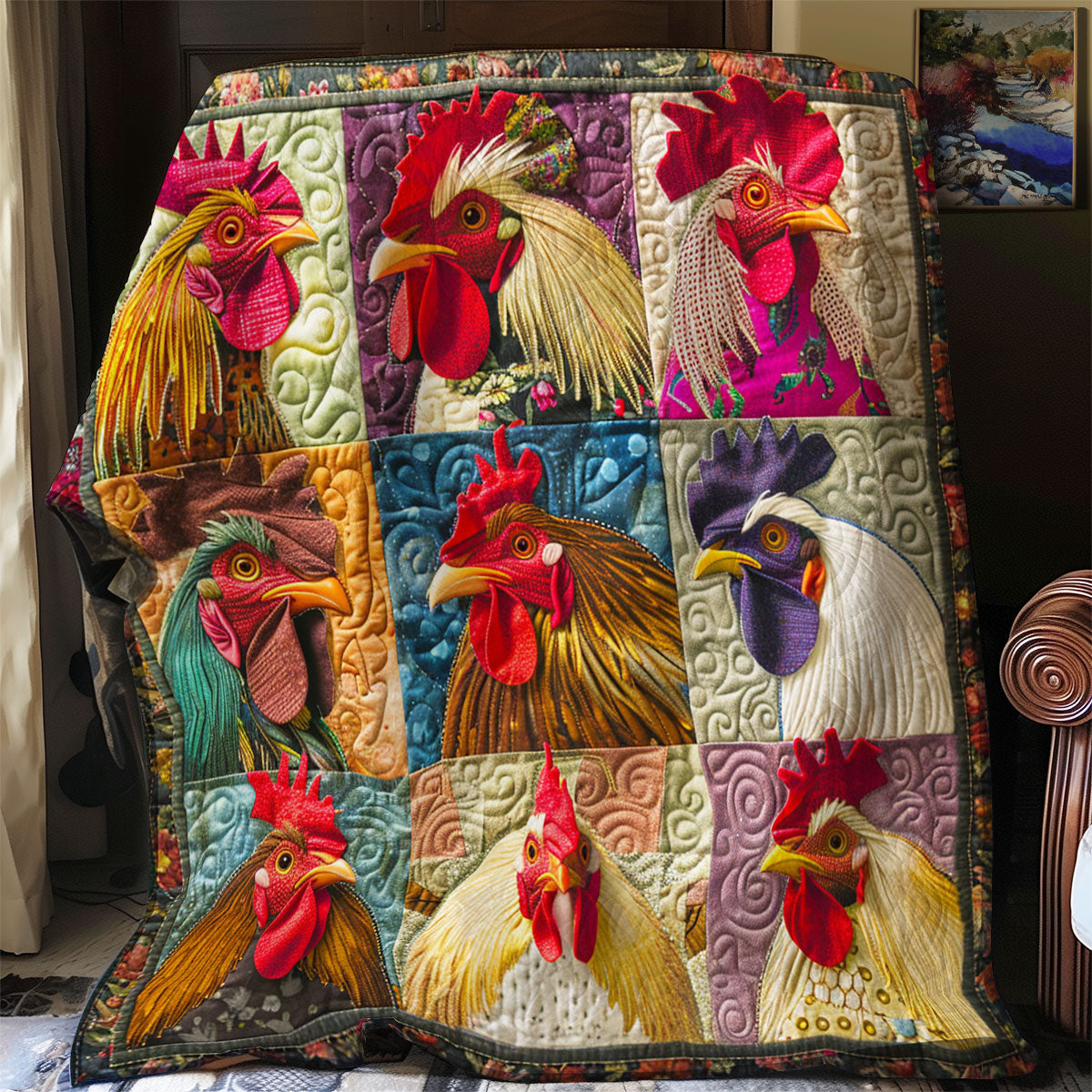 Colorful Chicken SR1608030CL Quilt
