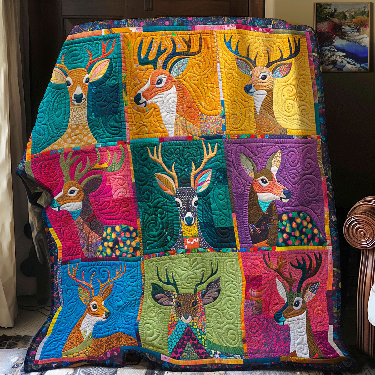 Colorful Deer SR2108015CL Quilt