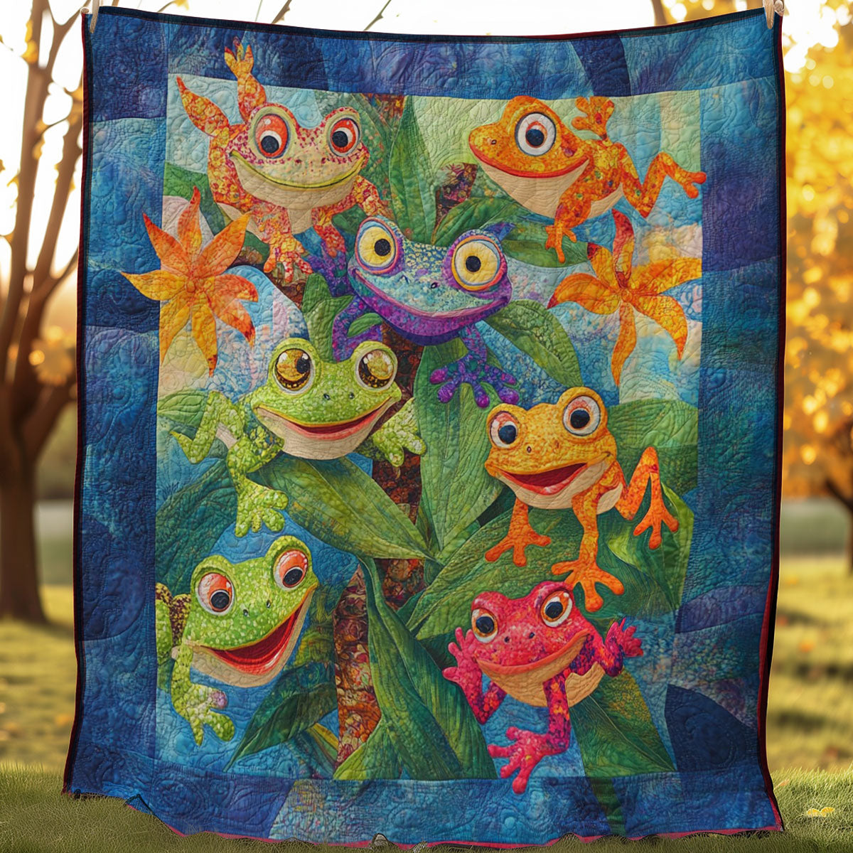 Colorful Frogs WM0308028CL Quilt