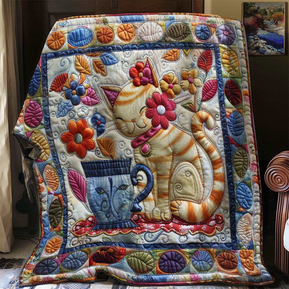 Colorful Happy Cat SR1508016CL Quilt