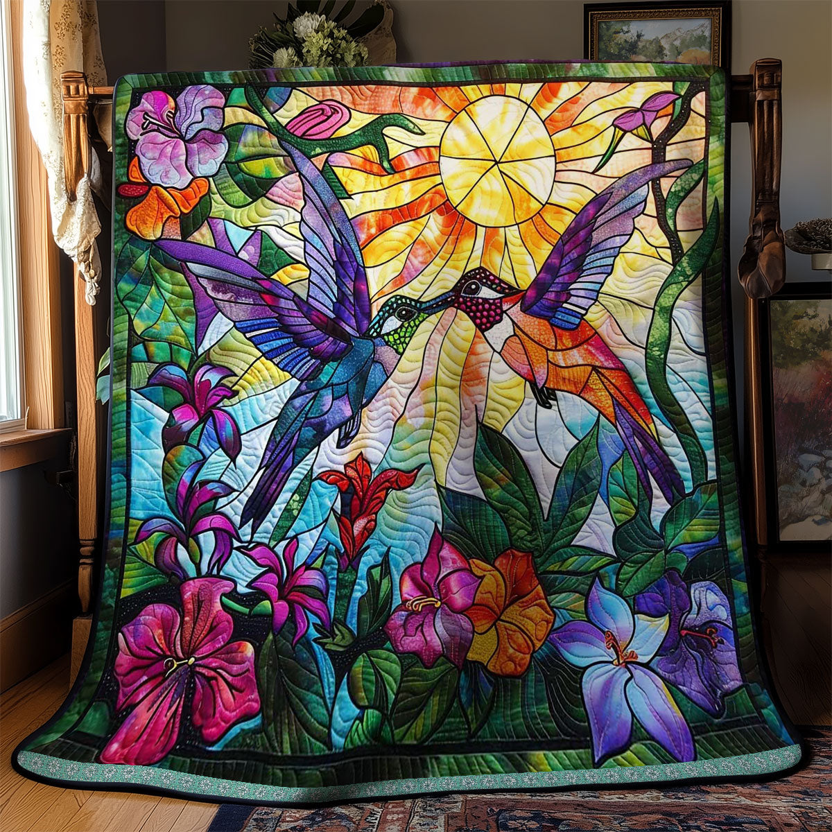 Colorful Hummingbirds WN0509055CL Quilt