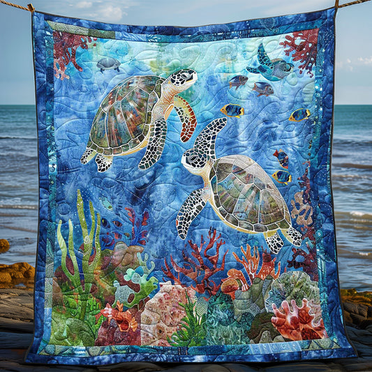 Coral Turtle Glide WN0808071CL Quilt