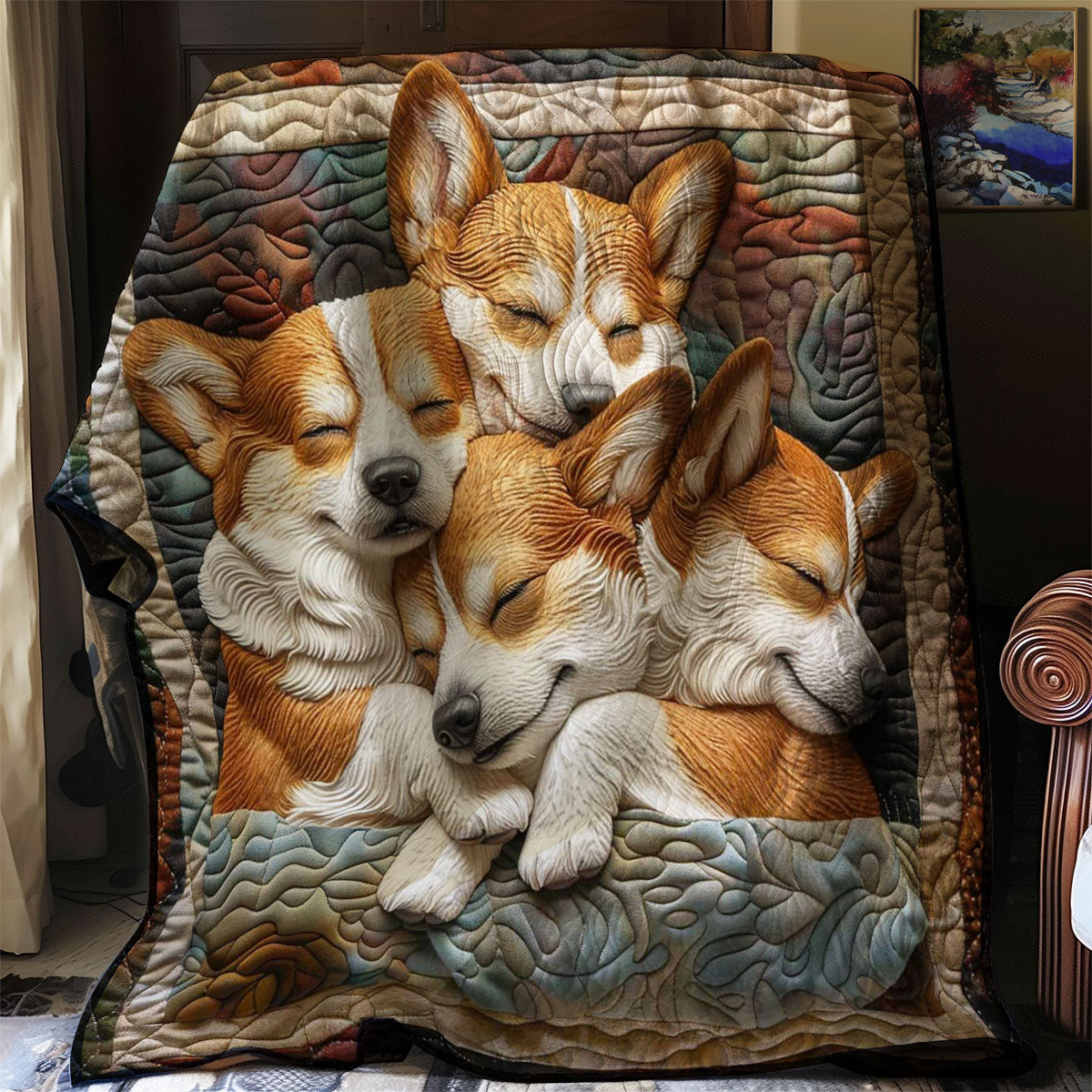 Corgi Cozy Retreat WN2808087CL Quilt