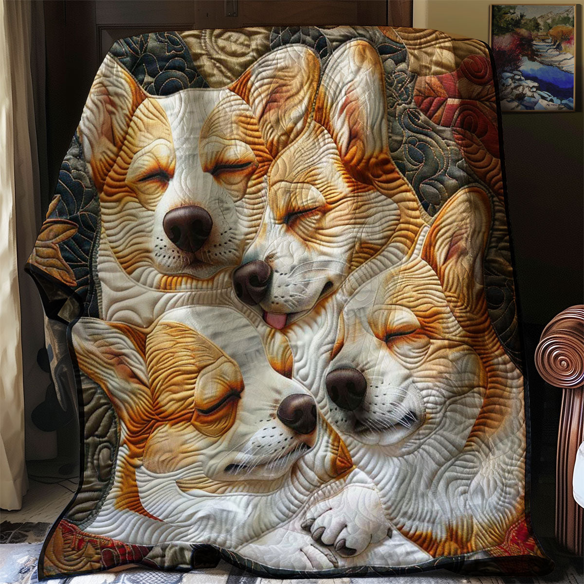 Corgi’s Happy Hideout WN2808083CL Quilt