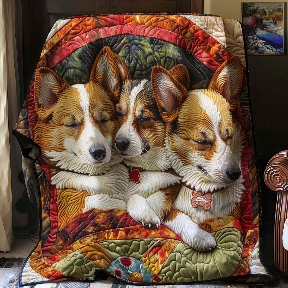 Corgi’s Plush Paradise WN2808070CL Quilt