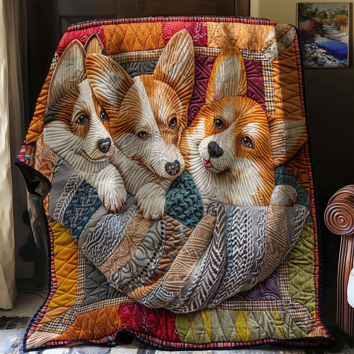 Corgi’s Restful Nook WN2808073CL Quilt