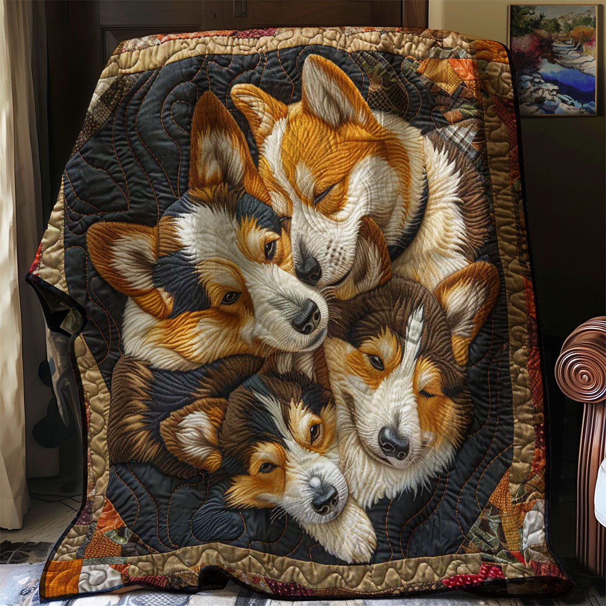 Corgi’s Warm Nest WN2808093CL Quilt