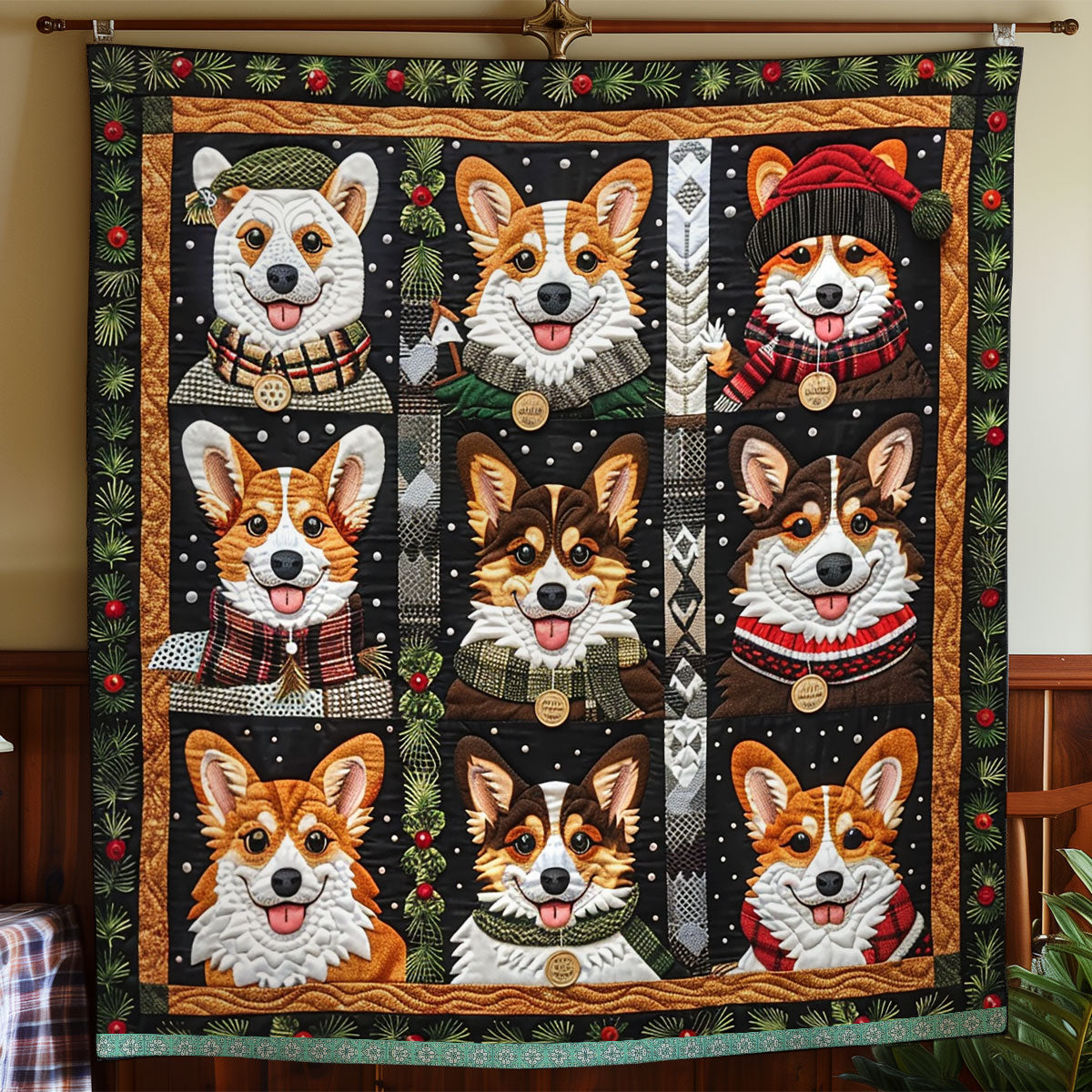 Corgis and Cozy Moments WN0909036CL Quilt