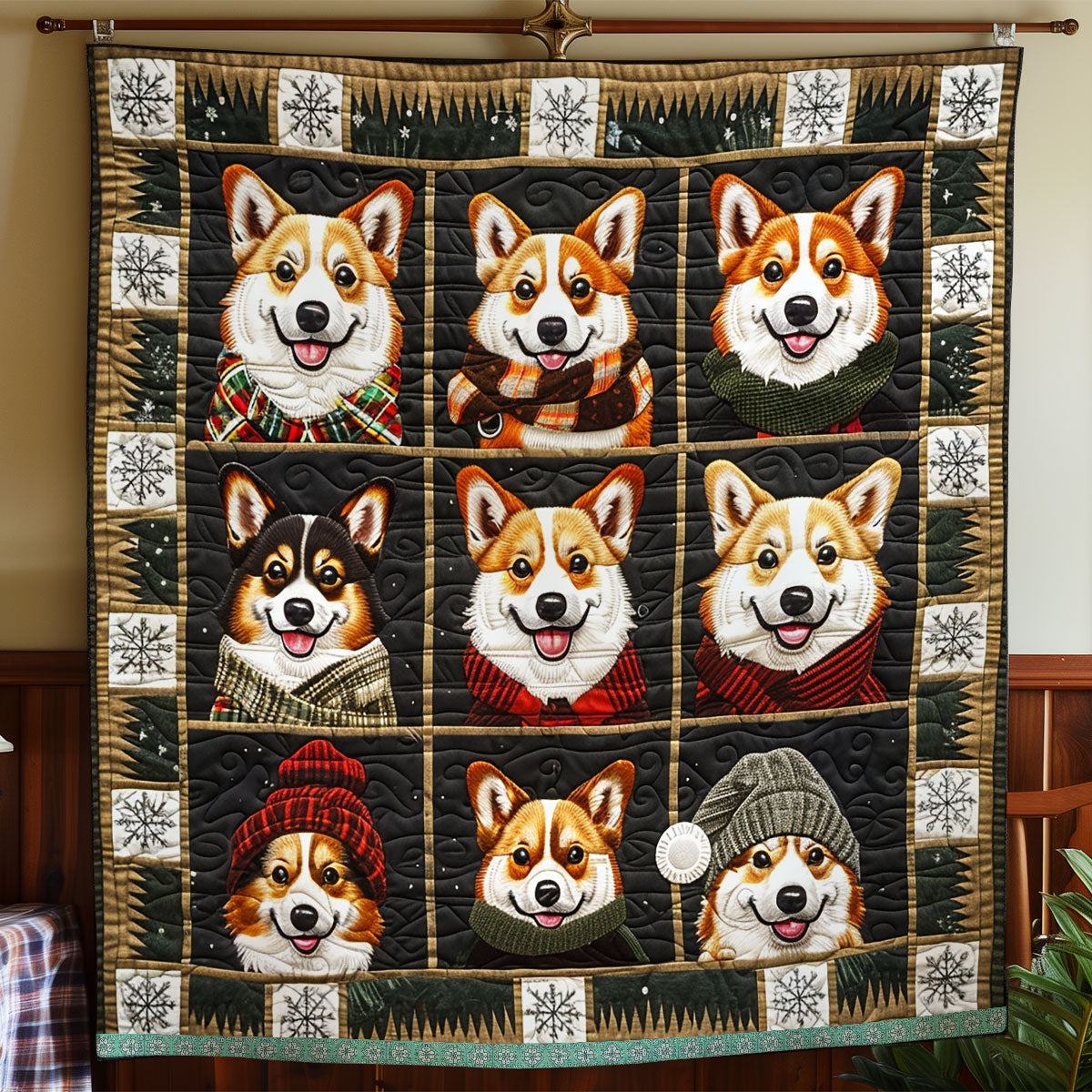 Corgis’ Happy Hideaway WN0909035CL Quilt