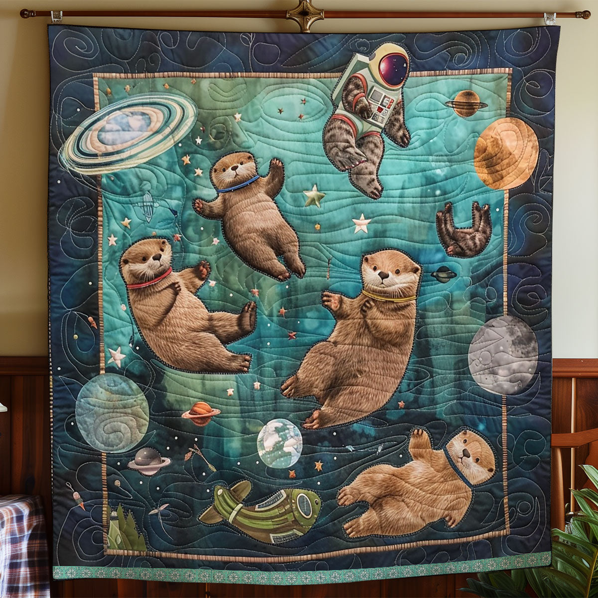 Cosmic Otter Explorers WN0909060CL Quilt