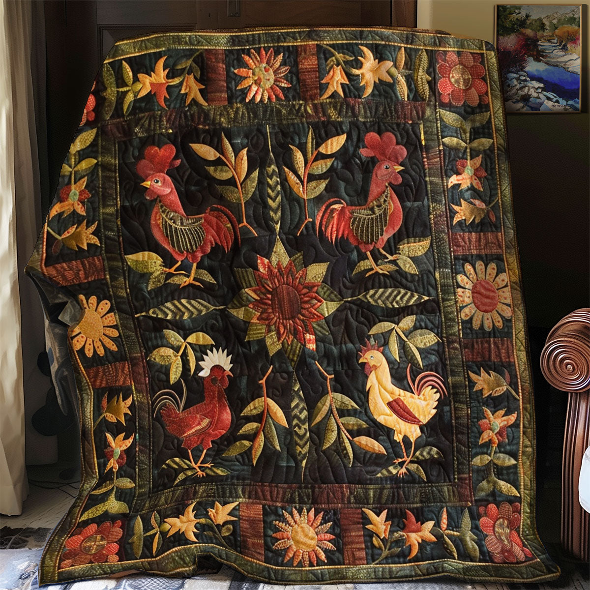 Countryside Roosters SR2208013CL Quilt