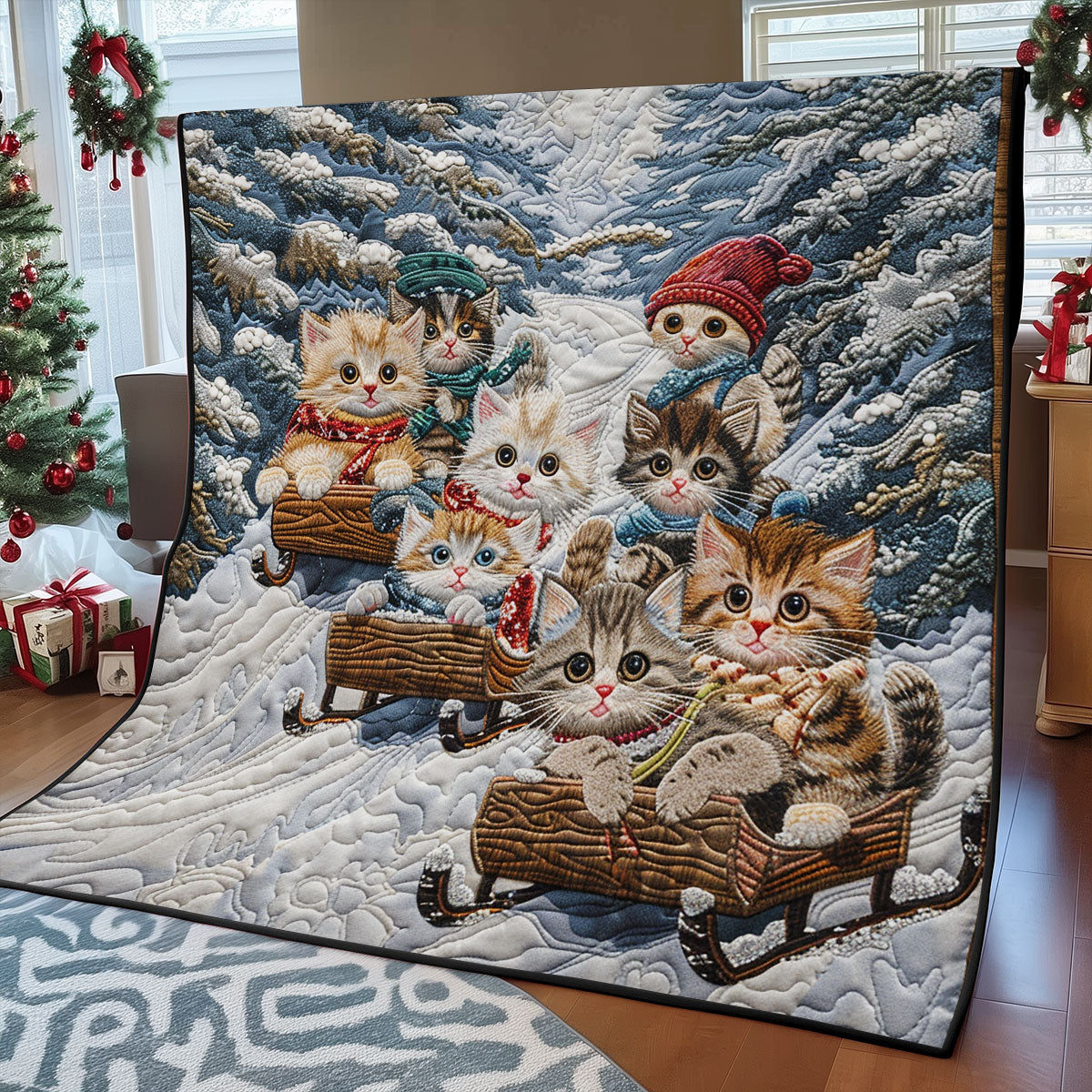 Cozy Cat Skiing SR1908040CL Quilt