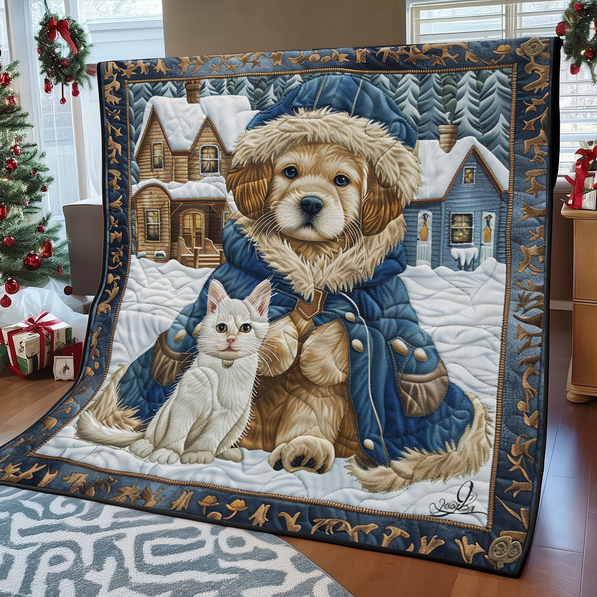 Cozy Dog And Cat SR2308041CL Quilt