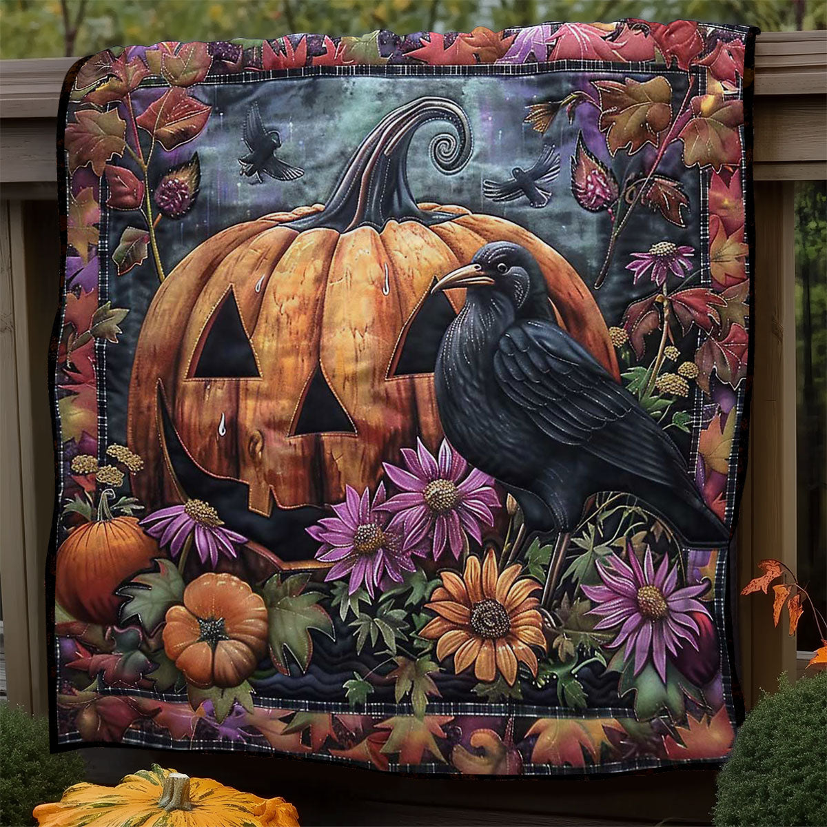 Crow's Pumpkin Perch WN1908073CL Quilt