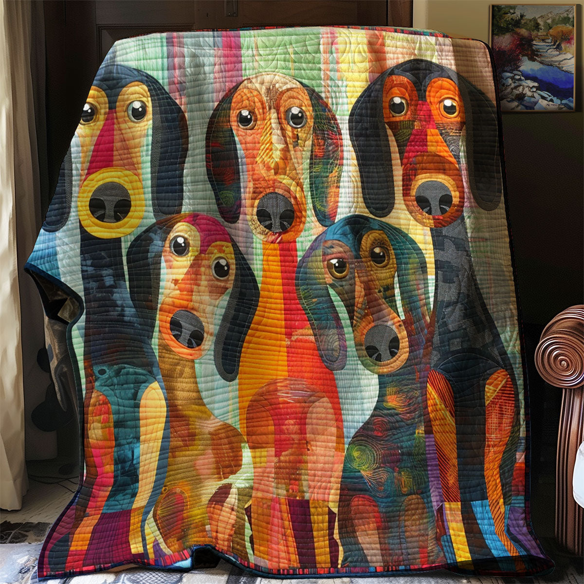 Curious Dachshund WN2208069CL Quilt