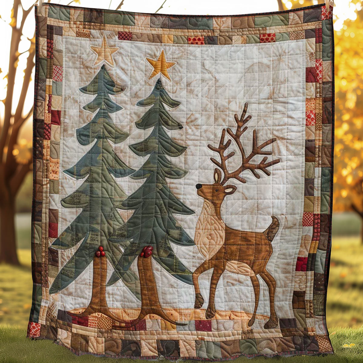 Cute Christmas Rudolph WN2907027CL Quilt