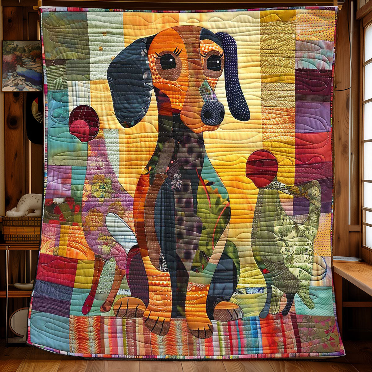 Dachshund Charm WN1508019CL Quilt