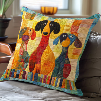 Dachshund Herd WN2208065CL Quilt Pillow Case