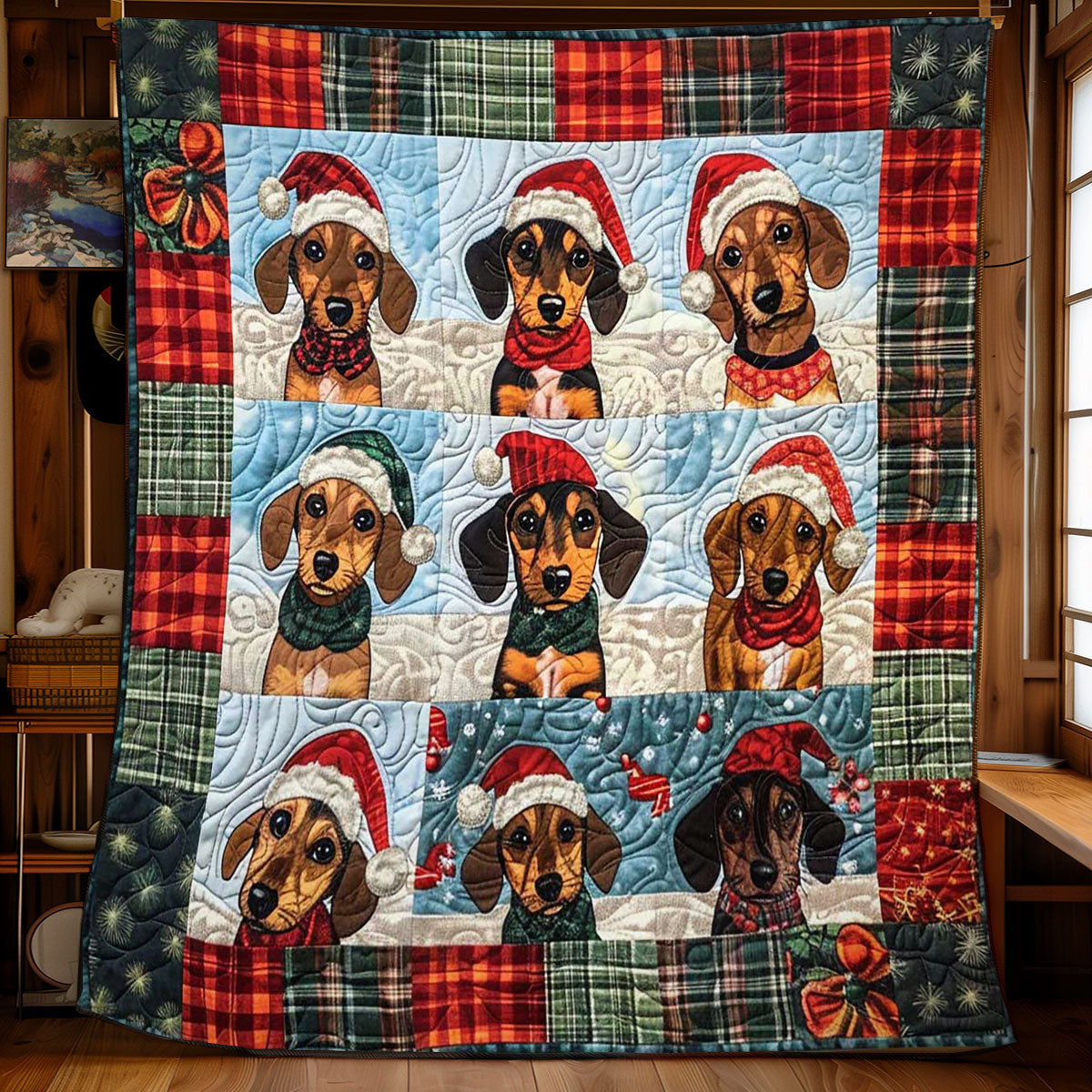 Dachshund Merry Moments WN1508073CL Quilt