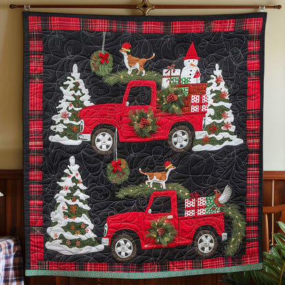 Dachshunds' Red Truck Joy WN1109015CL Quilt