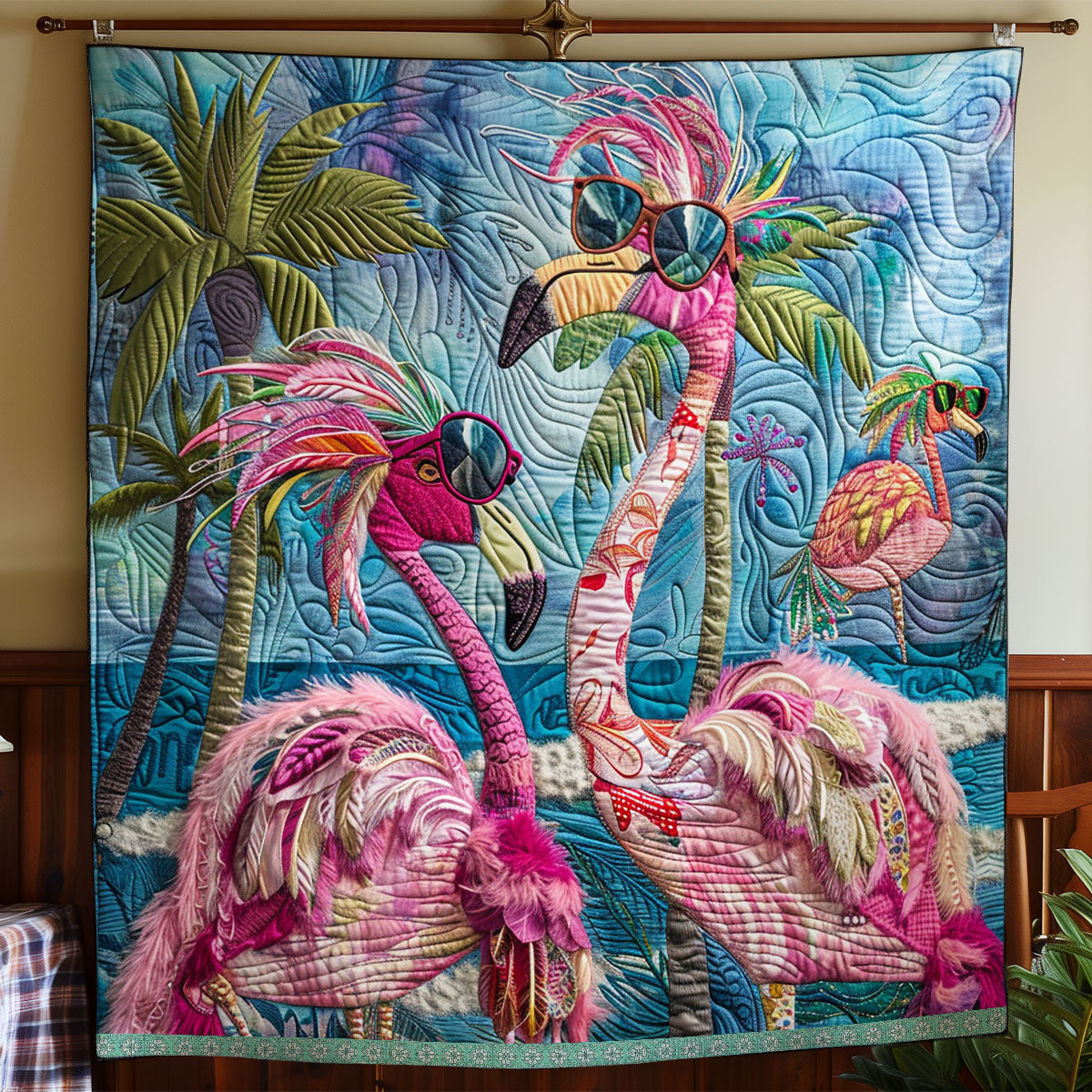 Dapper Flamingo Delight WN0909045CL Quilt