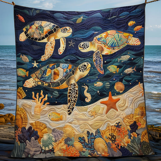 Depicting Sea Turtle WM2908045CL Quilt