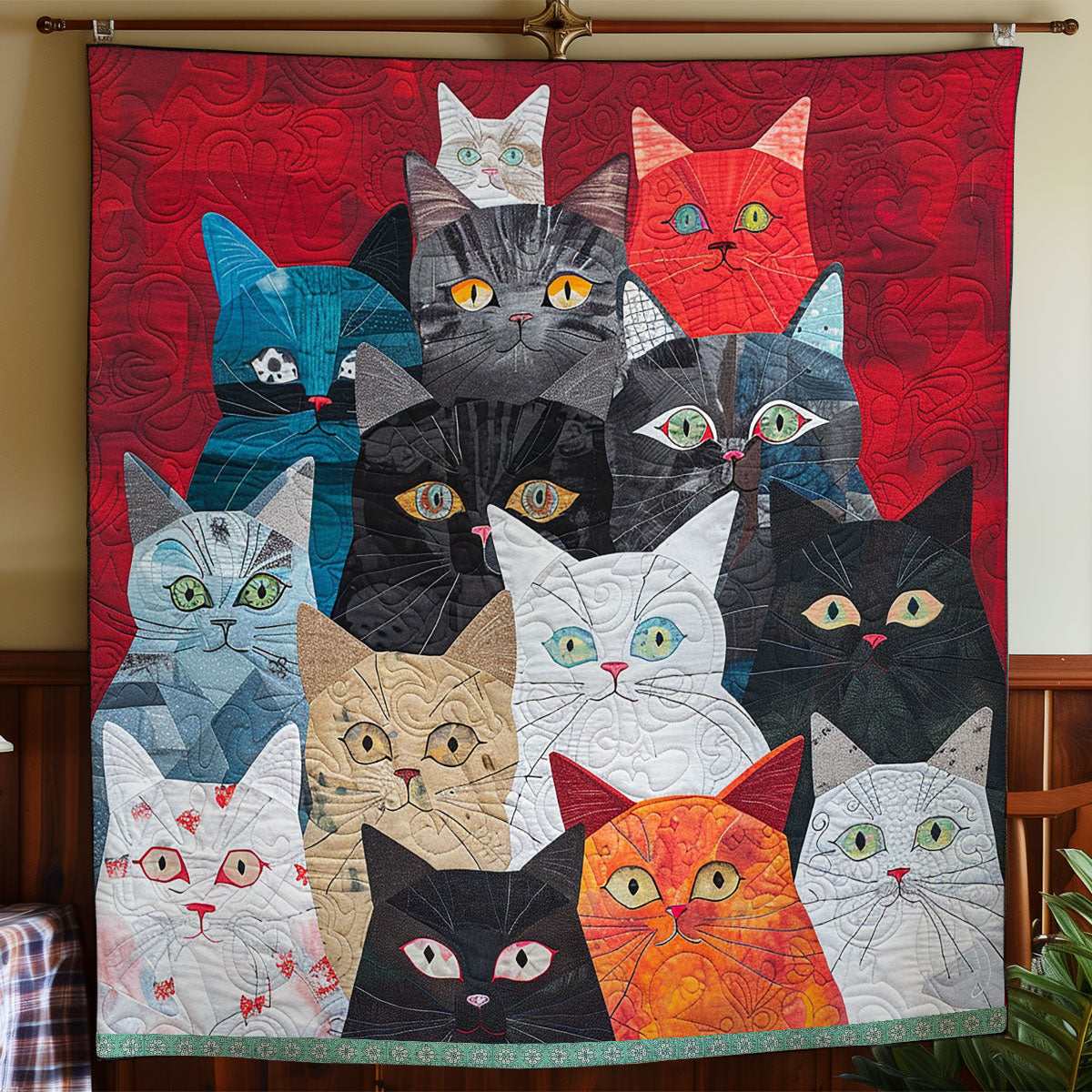 Direct Cats Stare WN0909086CL Quilt