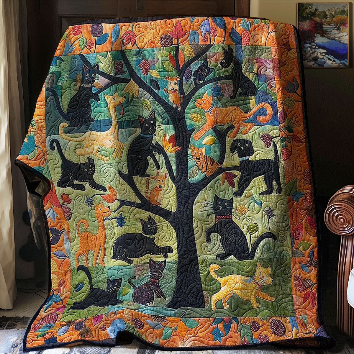 Dogs And Cats Tree WM2907001CL Quilt