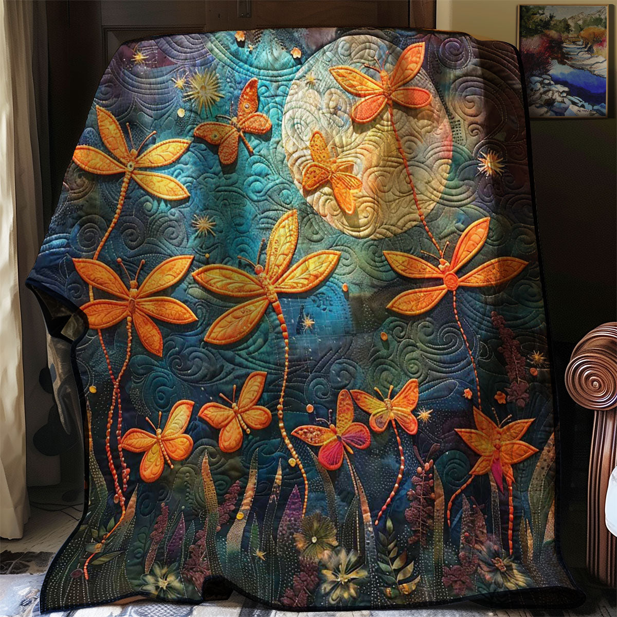 Dragonfly Starlit Night WN2708042CL Quilt