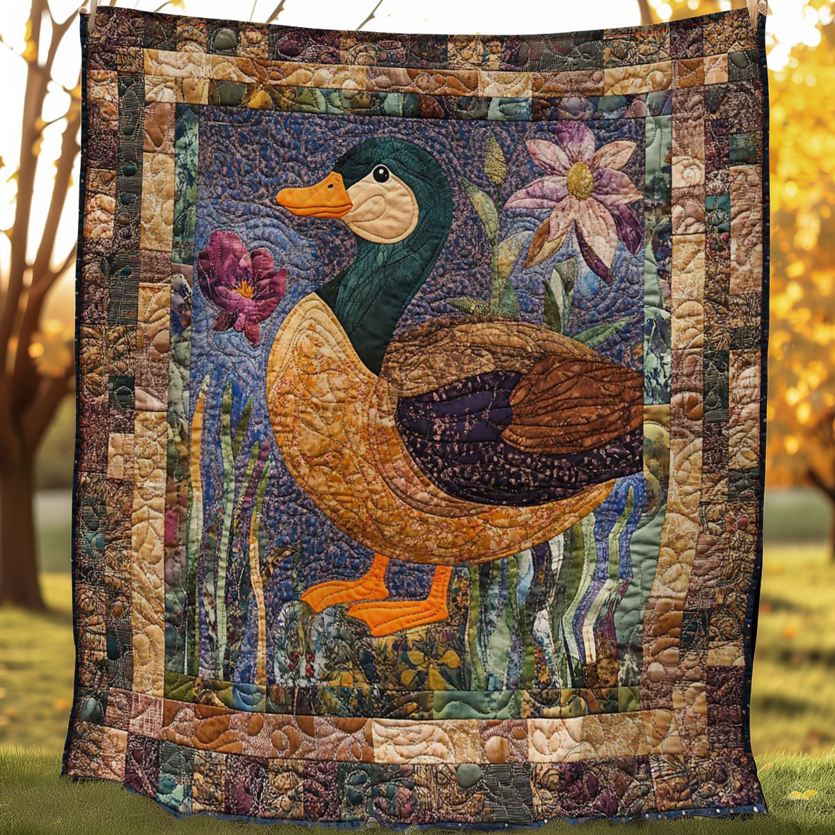 Duck And Flowers WN3107004CL Quilt