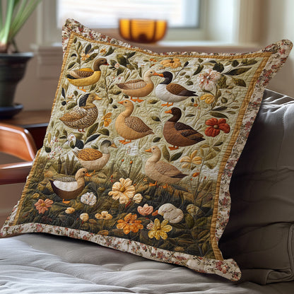 Duckling and Flowers WN3107066CL Quilt Pillow Case