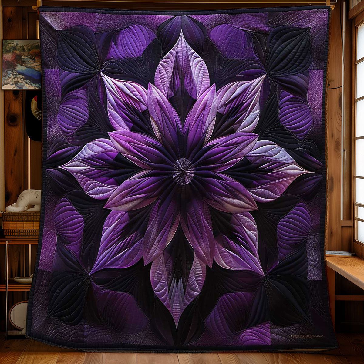 Elegant Purple Flower WN1508049CL Quilt