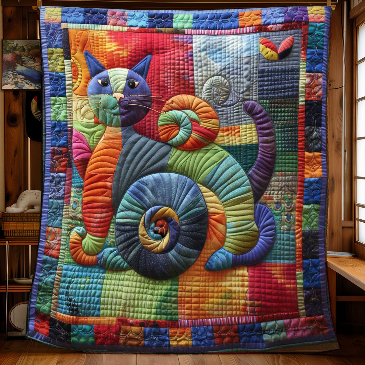 Embroidered Cat Comfort WN0908036CL Quilt