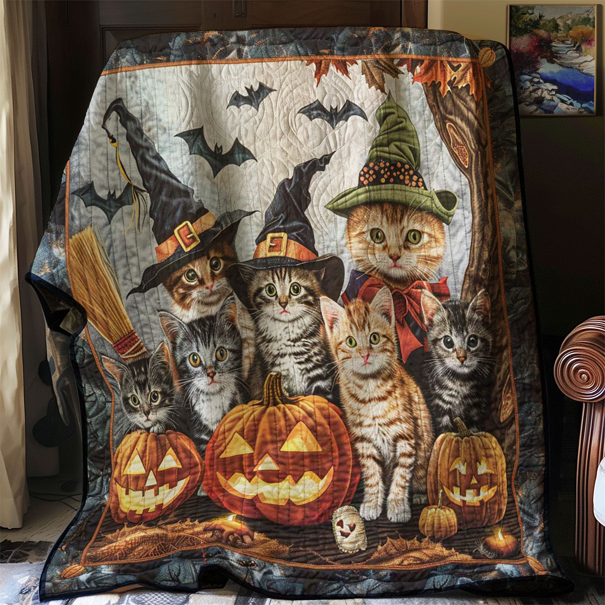 Enchanted Cats Halloween WN2608018CL Quilt