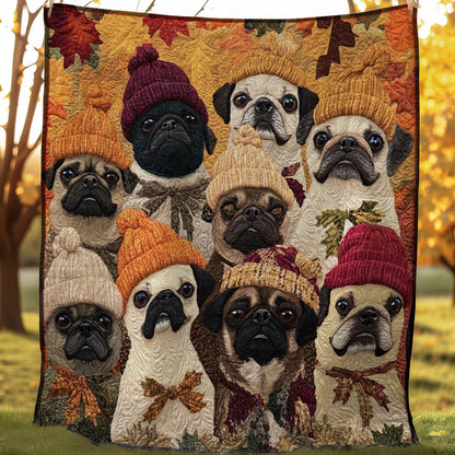 Fall Pugs WM0208013CL Quilt