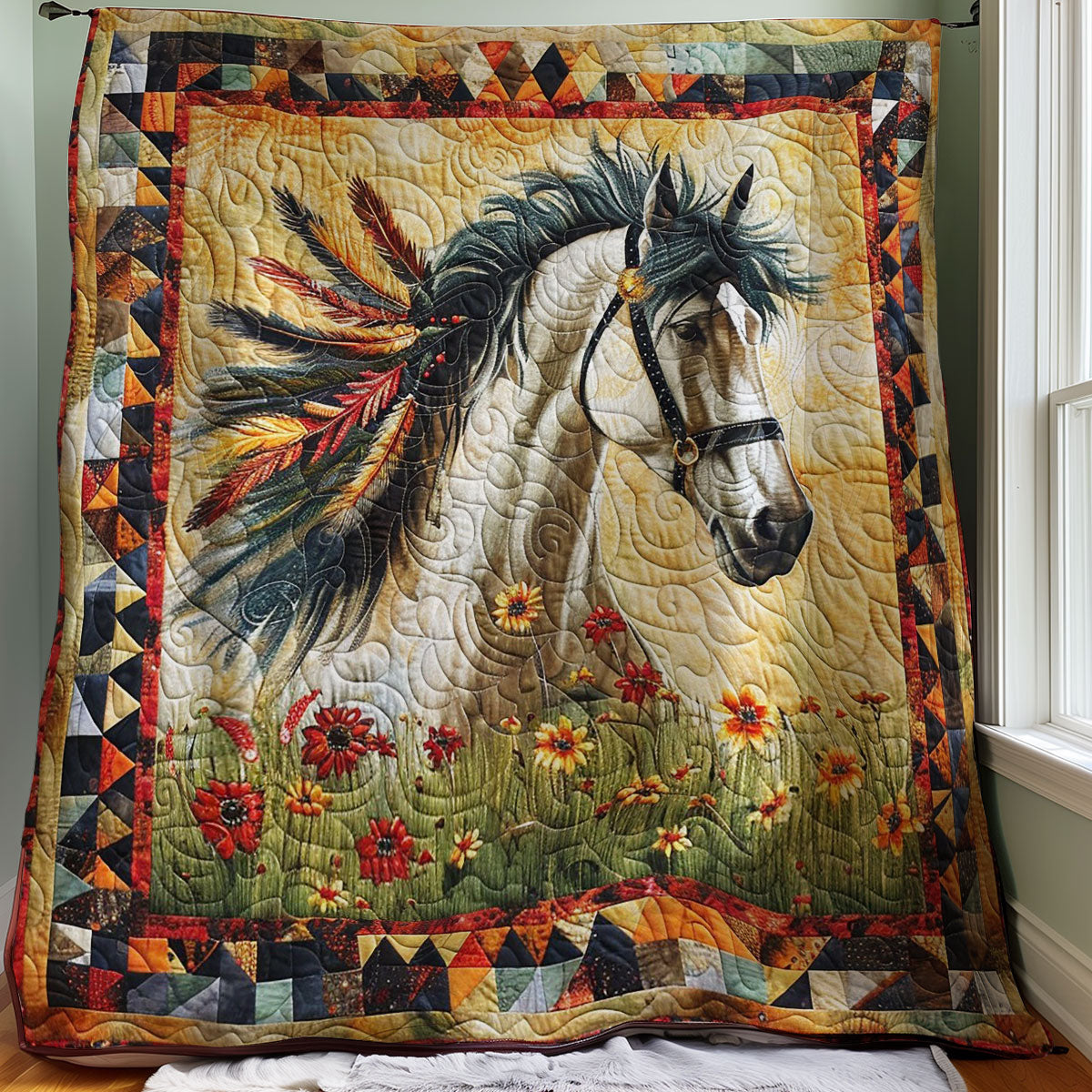 Fall Running Horse WM1008031CL Quilt