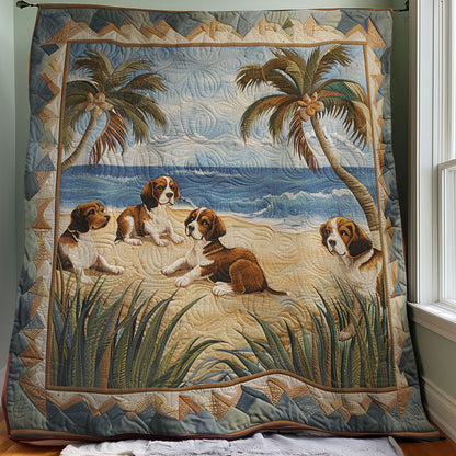 Family Beagles Beach SR1008056CL Quilt