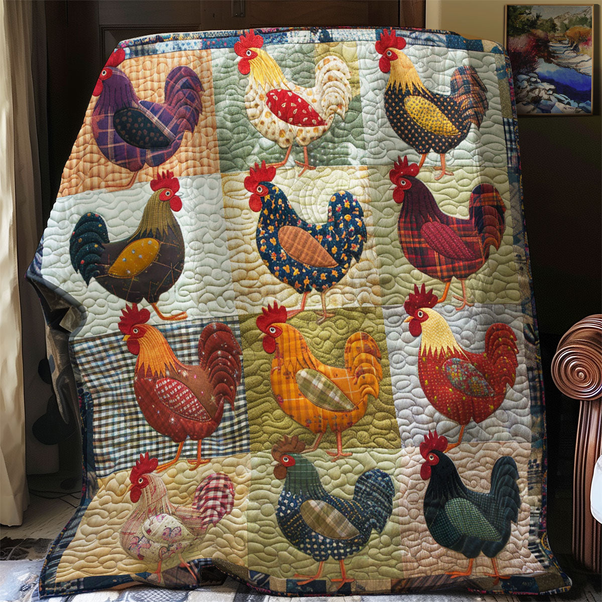 Farmhouse Chicken SR1908063CL Quilt