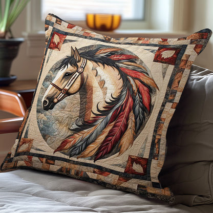 Feathers And Horse WN0108021CL Quilt Pillow Case