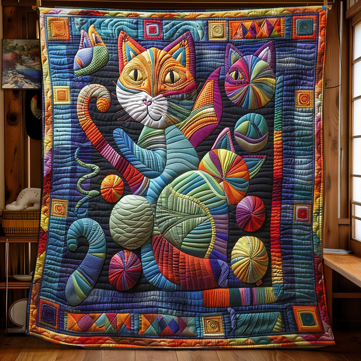 Feline Fun with Yarn WN0908051CL Quilt