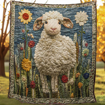 Field of Flowers Sheep WN0708044CL Quilt