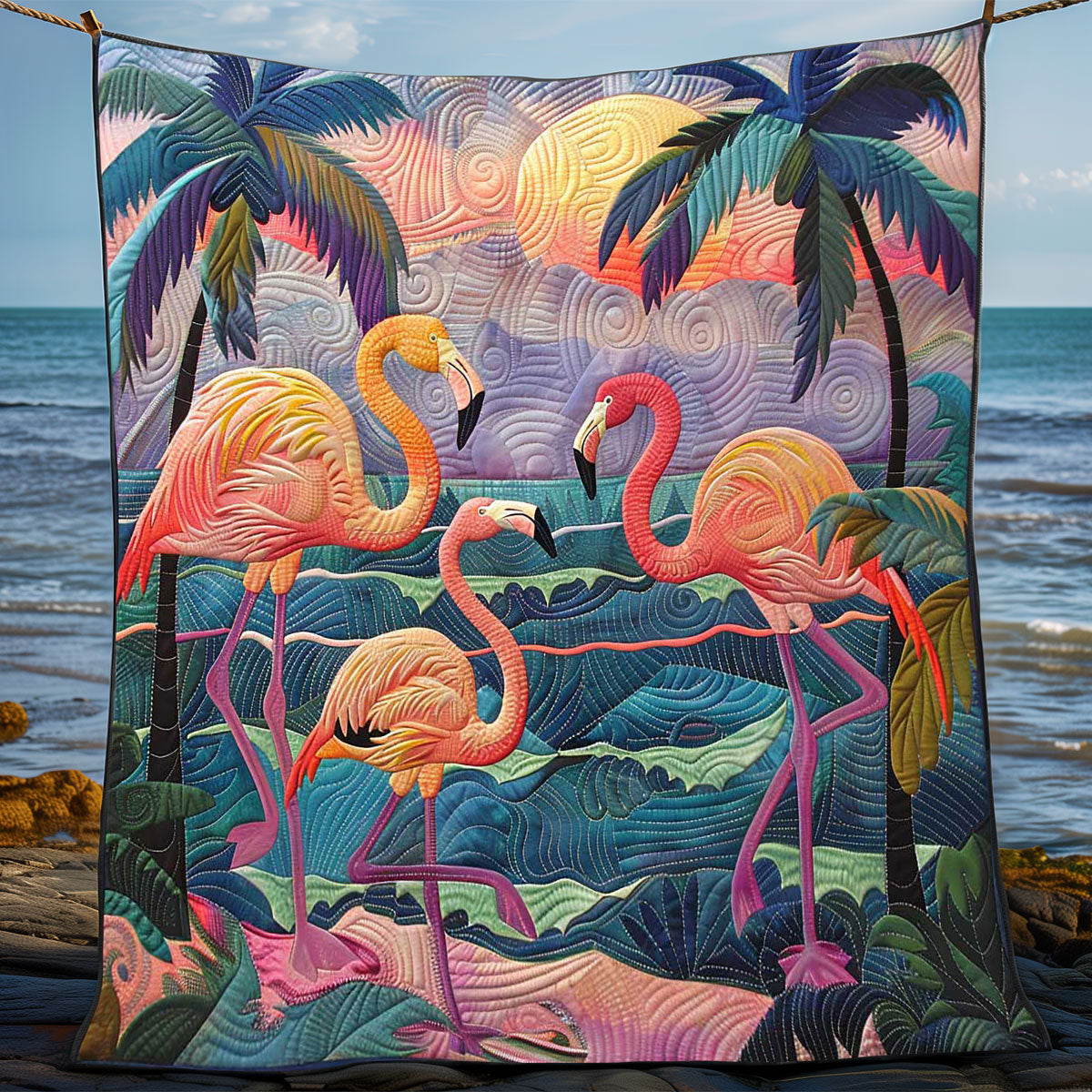 Flamingo Beach Bliss WN0808151CL Quilt