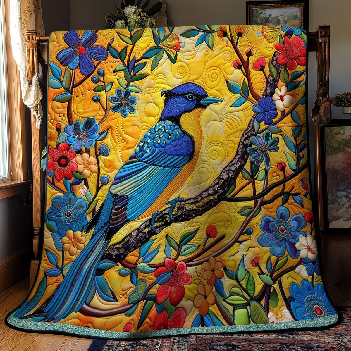 Floral Bluebird WN0509029CL Quilt