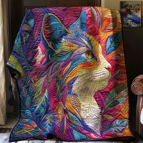 Floral Cat Art WN2808051CL Quilt