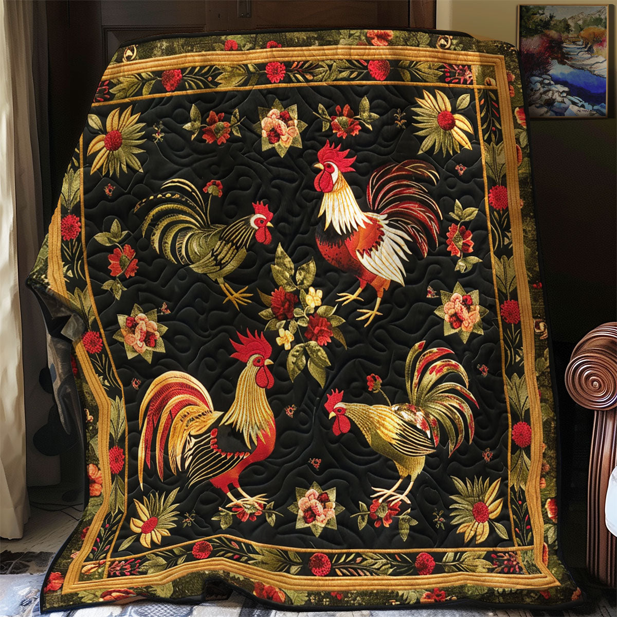 Floral Chicken SR2208016CL Quilt