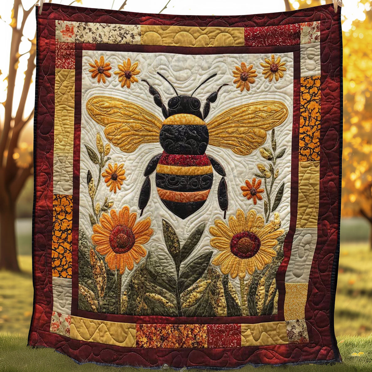 Flower Fields and Bees WN0208002CL Quilt