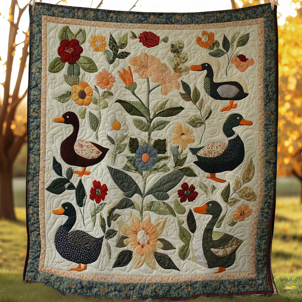 Flowered Duck Cozy WN3107010CL Quilt