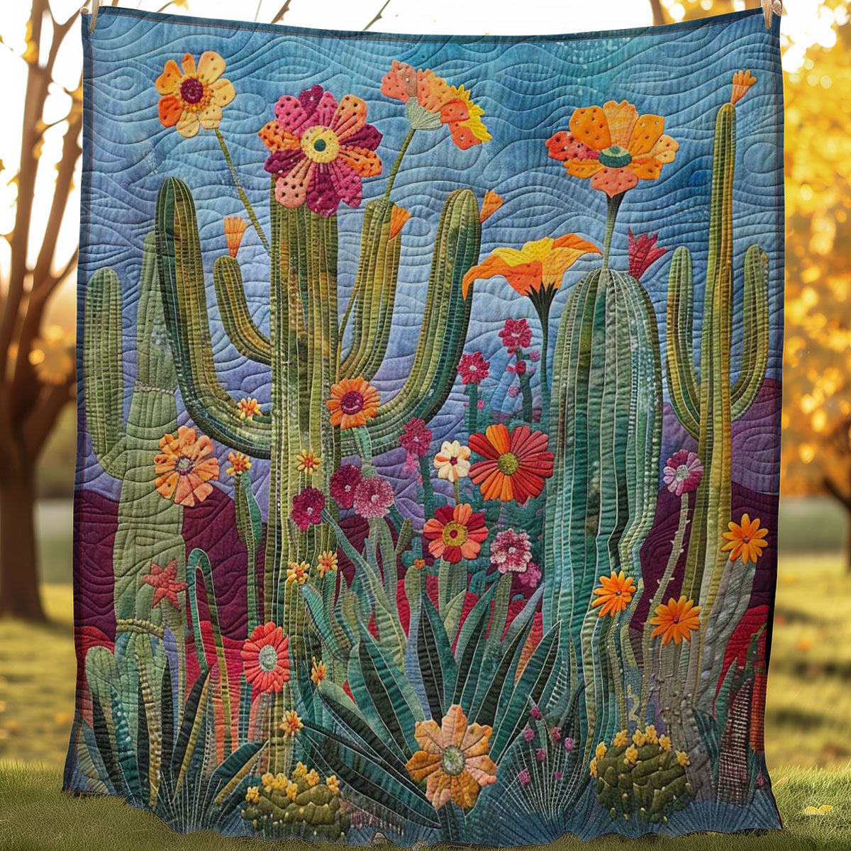 Flowers And Cactus WN2607031CL Quilt