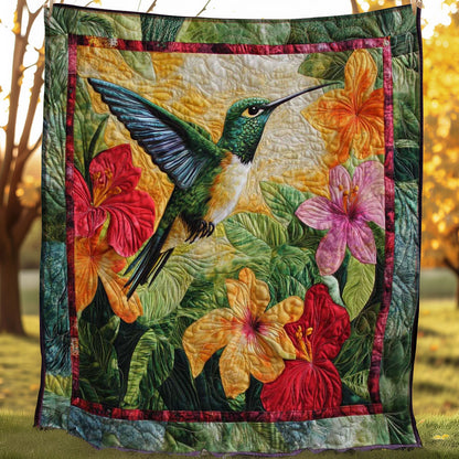 Flowers And Hummingbird WN0208044CL Quilt